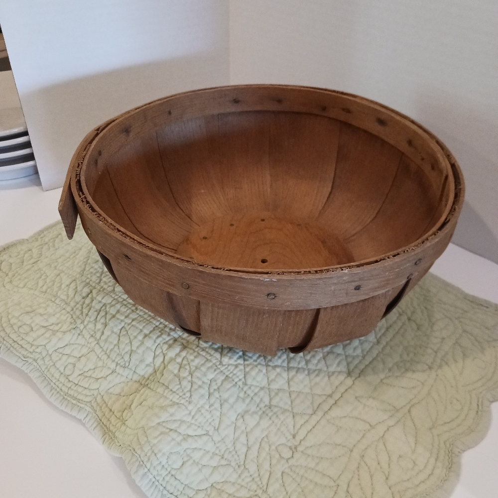 Vintage Splint Wood Basket